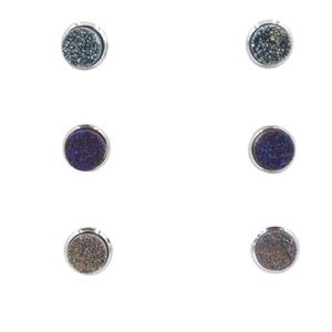 Kinsley Armelle Silver Cosmic Quartz Earring Set